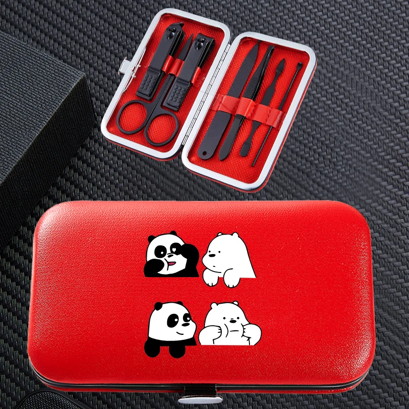 

Cartoon Panda Stainless Steel Nail Clipper Manicure Set Travel Portable Nail Trimmer Cutter Clippers Scissors Kits nagelknipper