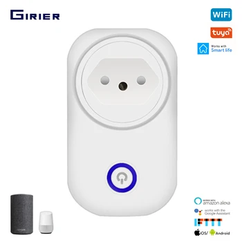 

Wifi Power Plug 16A CH Smart Socket With Energy Monitoring Timing Switch Tuya App Remote Control Works With Alexa Google Home