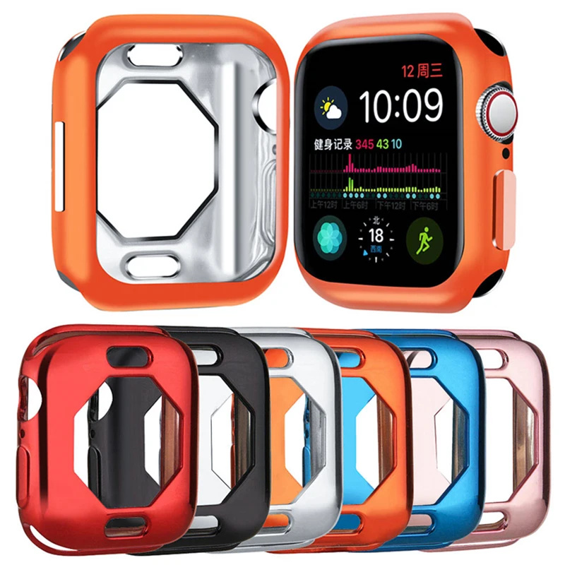 Чехол из ТПУ для Apple Watch чехол полная защитная оболочка iWatch 4 5 40 мм 44 ударопрочный