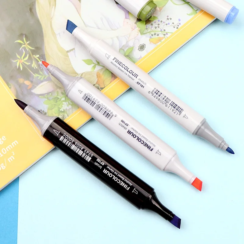 FINECOLOUR художественные маркеры кисть EF100/EF101/EF102 240/160/480 цветов рисунок спиртовой основе маркеры двойная голова аниме художественные принадлежности