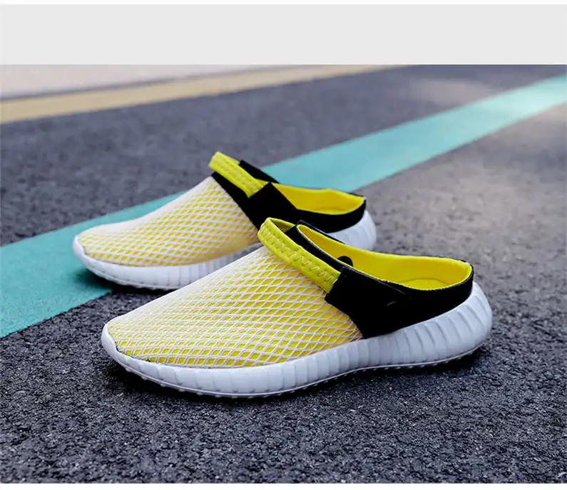 Comfort Men Shoes Casual Big Size Men's Home Slippers Fashion Mesh Soft Summer Sandals Crock Fishing Quick-drying Man Slipper B1