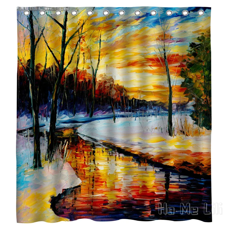 

Красивая картина маслом, дизайнерская занавеска для душа, аксессуары для ванной комнаты