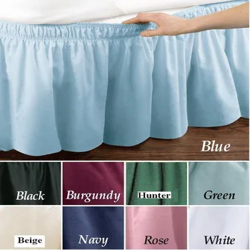 

Home Bed Skirt Wrap Around Elastic Band Bed Shirts Without Bed Surface Twin /Full/ Queen/ King Size 38cm Height for Home Decor