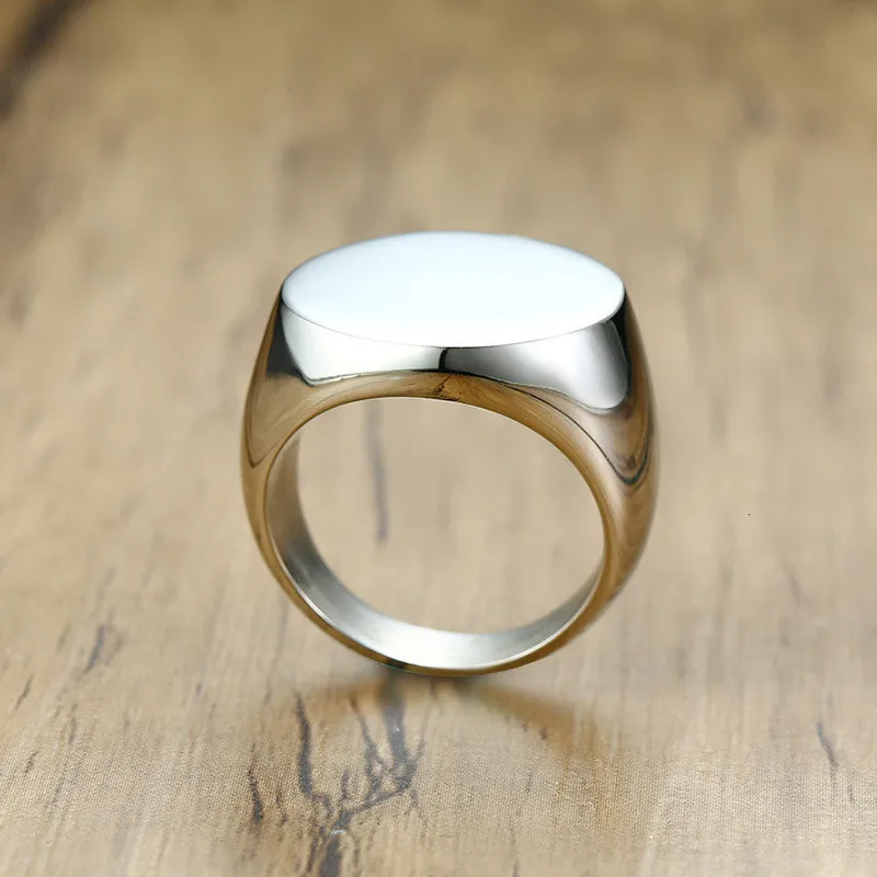 ZORCVENS 20 мм массивное персонализированное круглое кольцо с печатью для мужчин Глянцевая Тяжелая нержавеющая сталь штамповое Кольцо Панк мужской