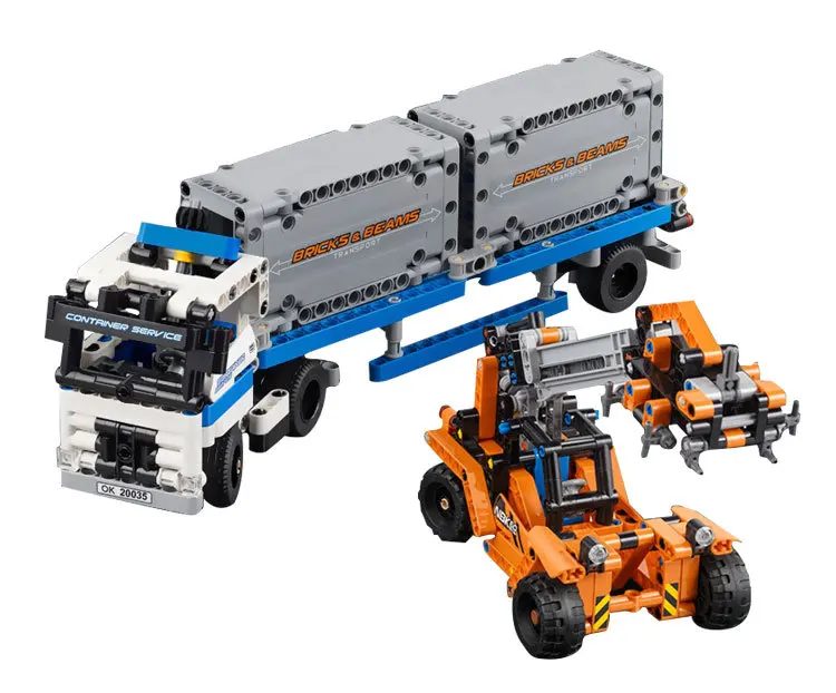 

20035 Technic Series The Container Trucks and Loaders Set Model Building Blocks Bricks Educational KIds Toys Fit legoing 42062