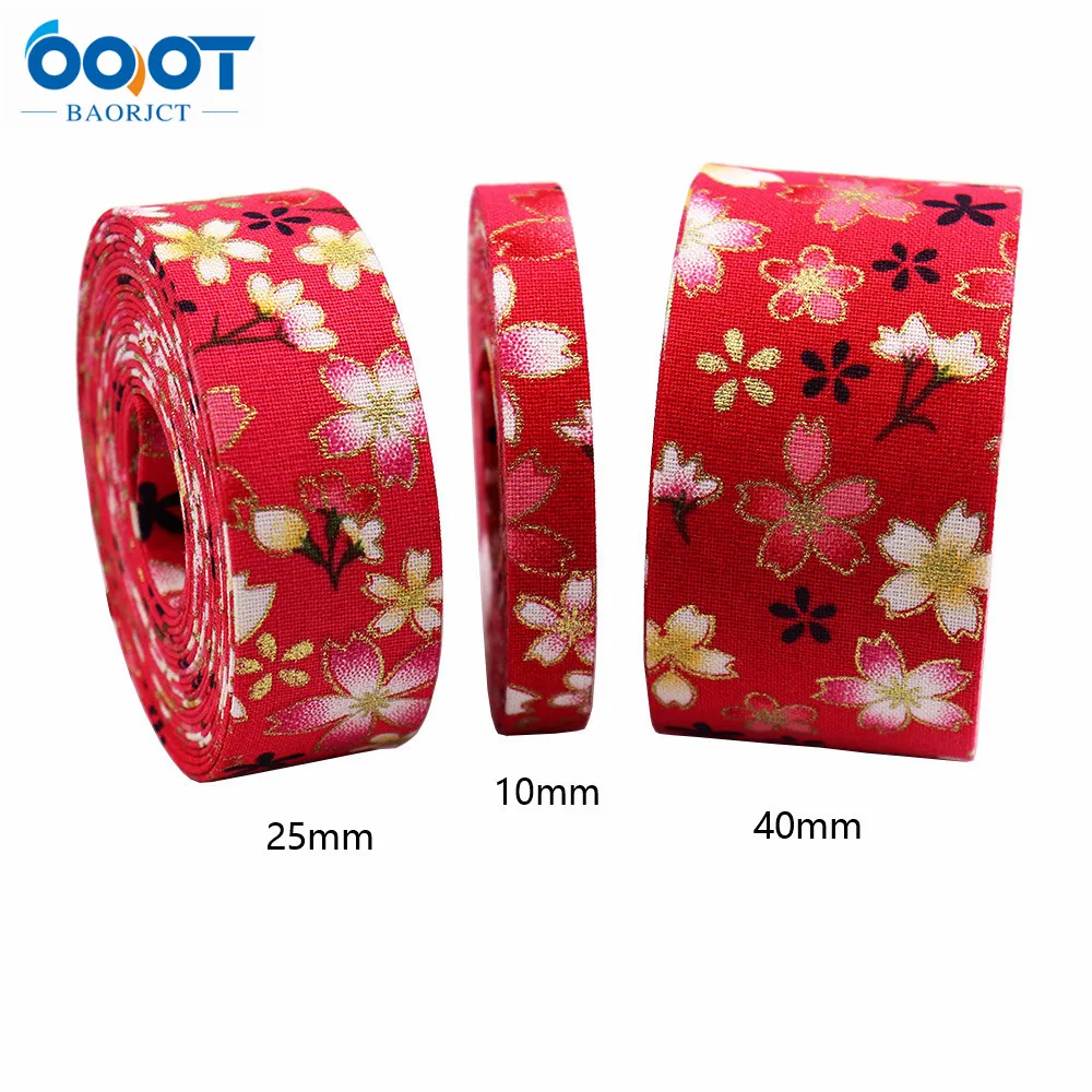 Double-Sided Colorful Flowers Cloth Ribbons 5 Yards M-21510-512 DIY Crafts Hairclip Apparel Accessories and Sewing Decorations ribbon decoration,ribbon supplies,sewing ribbon