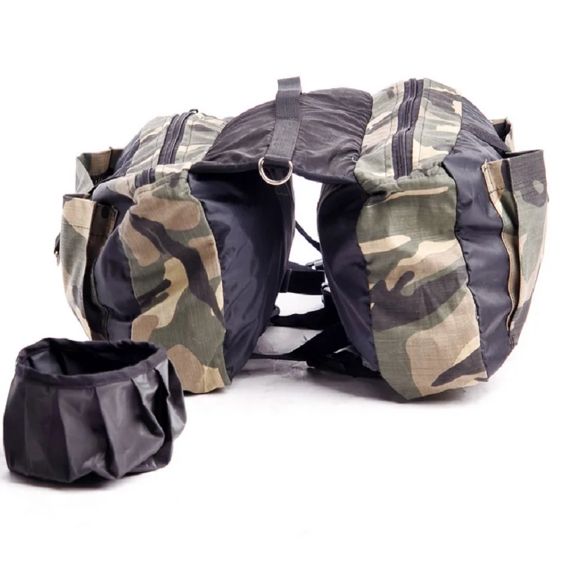 Pet Carrier Bag Outdoor Large Dog Bag Carrier Backpack Saddle Bags Camouflage for Hiking Training