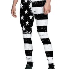 Американский флаг черные белые брюки мужские Леггинсы с карманами влагоотводящие высокая посадка День Труда полиэстер Материнство футбол мета