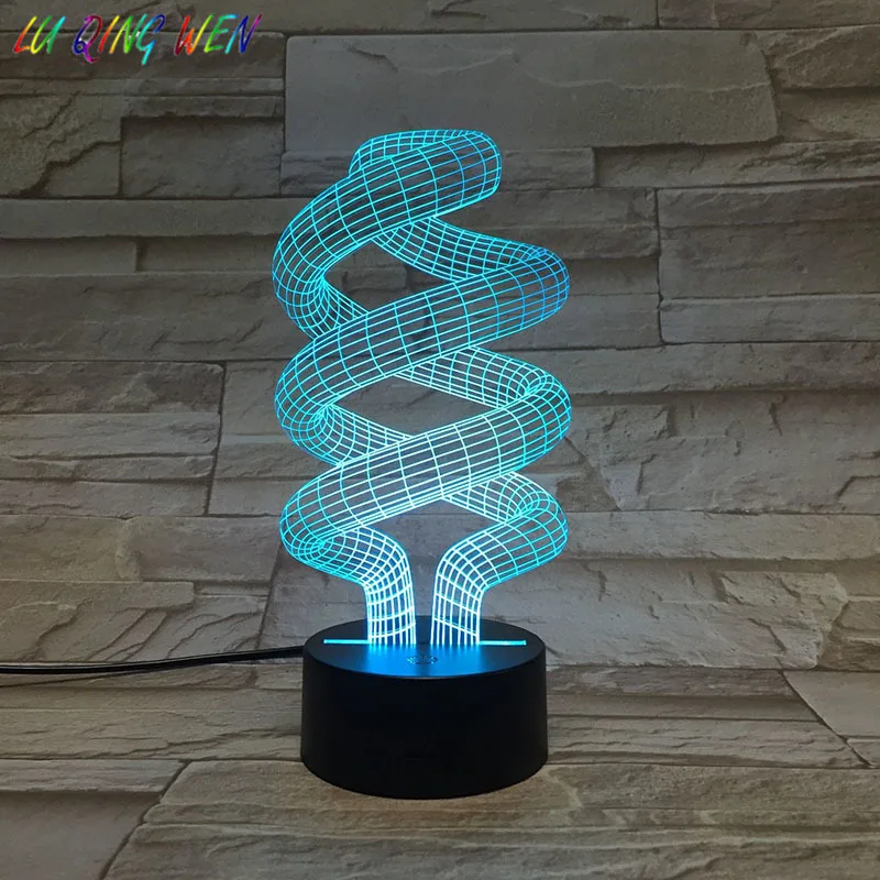 DNA 3D лампа RGB Изменение цвета голограмма Lampara Новый светильник ing Гаджет Декор