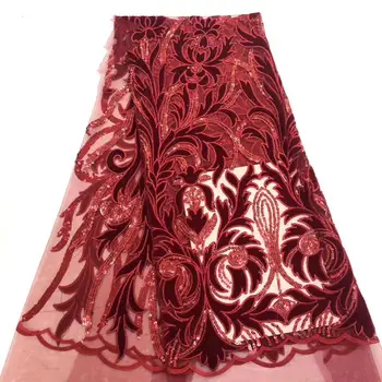 

New African Lace Fabric 2019 High Quality French Velvet Lace Fabric With Stones HandCut Organza Lace Fabric For Wedding Party