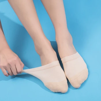 

New Woman Summer Forefoot Socks Female Half Foot Toe Cover Socks High Heels Invisible Cotton Net Breathable Sock
