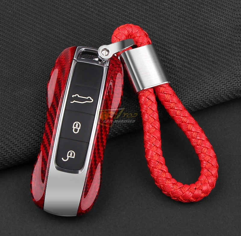 15-Free shipping 100% Real Pure DRY Carbon Fiber Car Key Case Cover Shell For Porsche Panamera  Macan  Cayenne718911