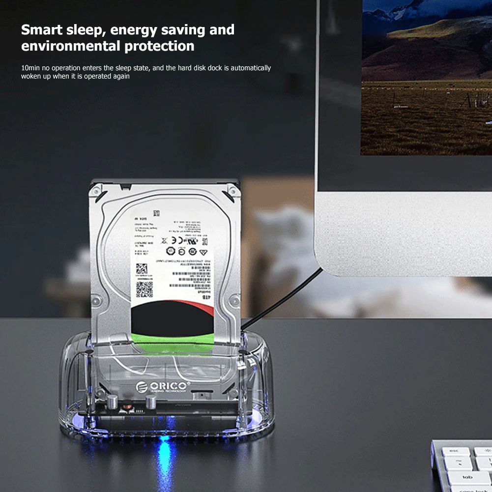 ORICO 6139U3 Hard Drive Dock Station Transparent USB3.0 Type-B to SATA Hard Disk Adapter 2.5/3.5 inch SATA HDD SSD Station