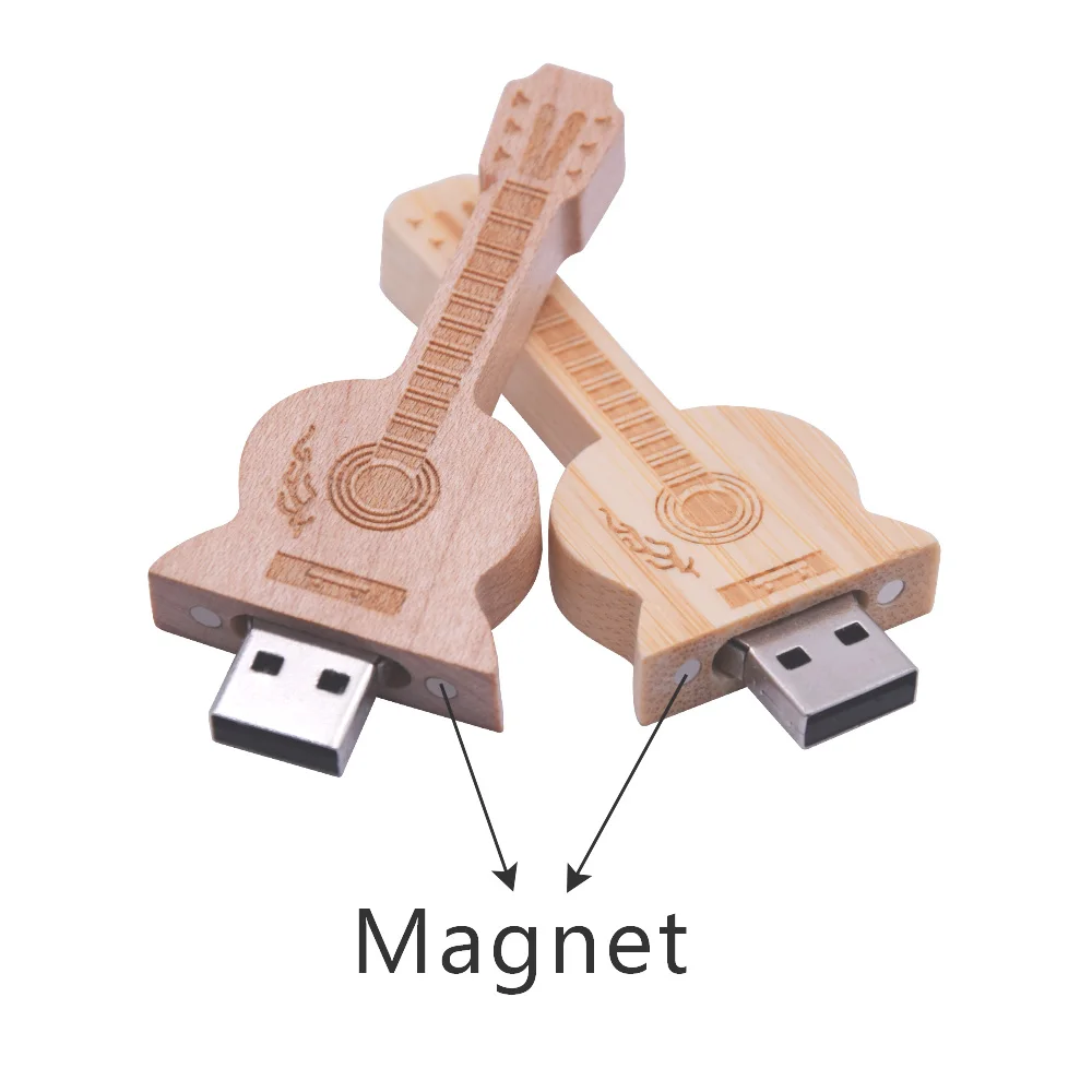 Usb флеш накопитель деревянный в форме гитары 4 64 Гб|USB флэш-накопители| |