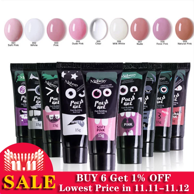 

Polygel Nail Acrylic poly gel Pink White Clear Crystal UV LED Builder Gel Tips Enhancement Slip Solution Quick Extension Gel