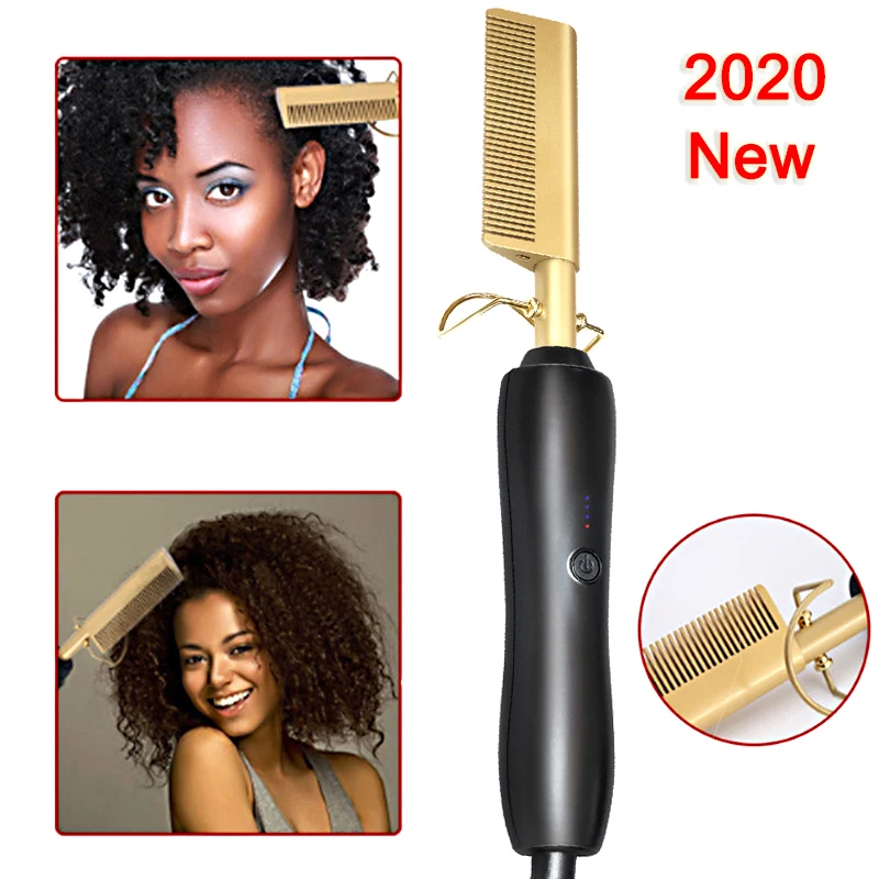 Hot Comb Wet and Dry Hair Use Hair Curling Iron Straightener Comb Electric Environmentally Friendly Titanium Alloy Hair Curler|Straightening Irons| - AliExpress