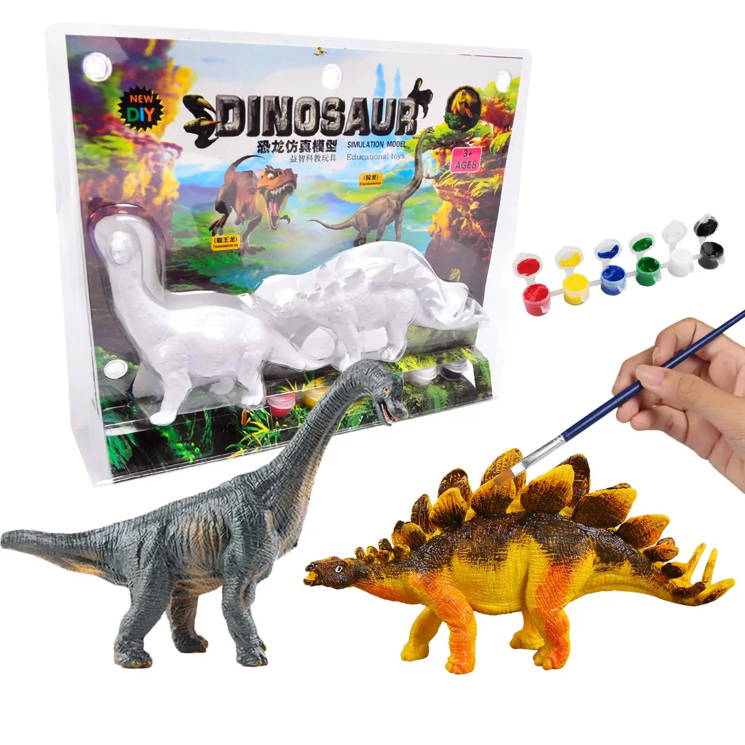 AINOLWAY 3D картина динозавры для детей DIY граффити игрушки-украсьте свой собственный 2 твердых-Смолы Динозавров искусство ремесла