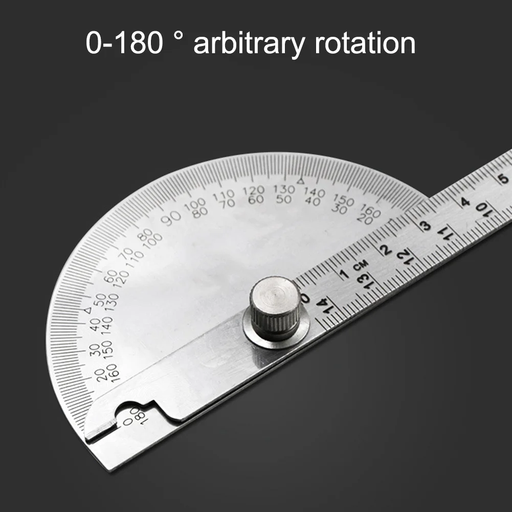 

3pcs Stainless Steel Semicircle Angle Ruler 14.5cm 180 Degree Adjustable Protractor Mult Woodwork Mathematics Measuring Tool