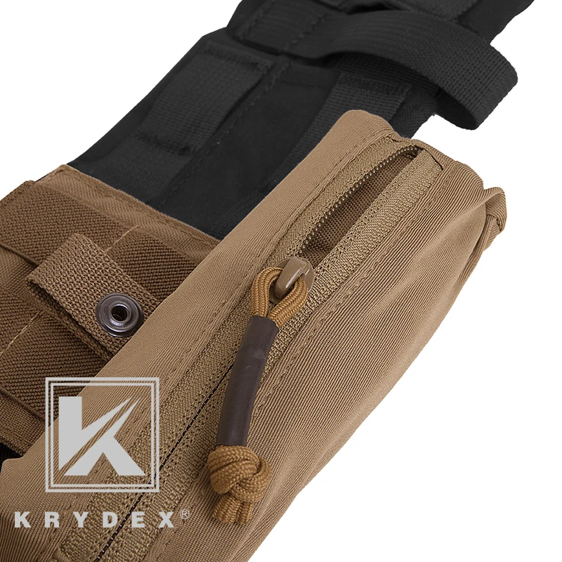 KRYDEX подсумок на молнии, тактический гибкий подсумок, органайзер, Молл, скрытый, свернутый, Молл, сумка на молнии для AR15 BK