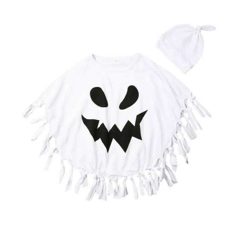 Kids Boy Cloak Ghost Hat Halloween Cosplay Party Fancy Dress Long Cape Costume Toddler Kids Baby Boys Clothes 1-5T
