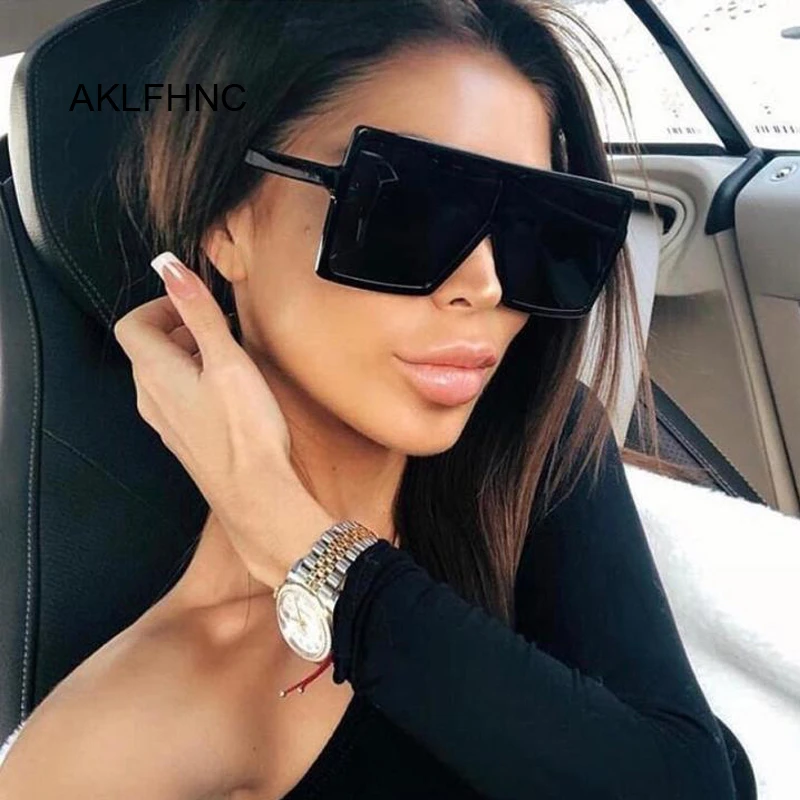 Gafas De Sol cuadradas grandes Vintage para mujer y hombre, De gran tamaño, la moda, De marca famosa, negro - AliExpress Accesorios la ropa