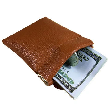 

Portable PU Leather Coin Purse Earbuds Earphone Holder Pouch for Women Men Small Wallet Change Organizer