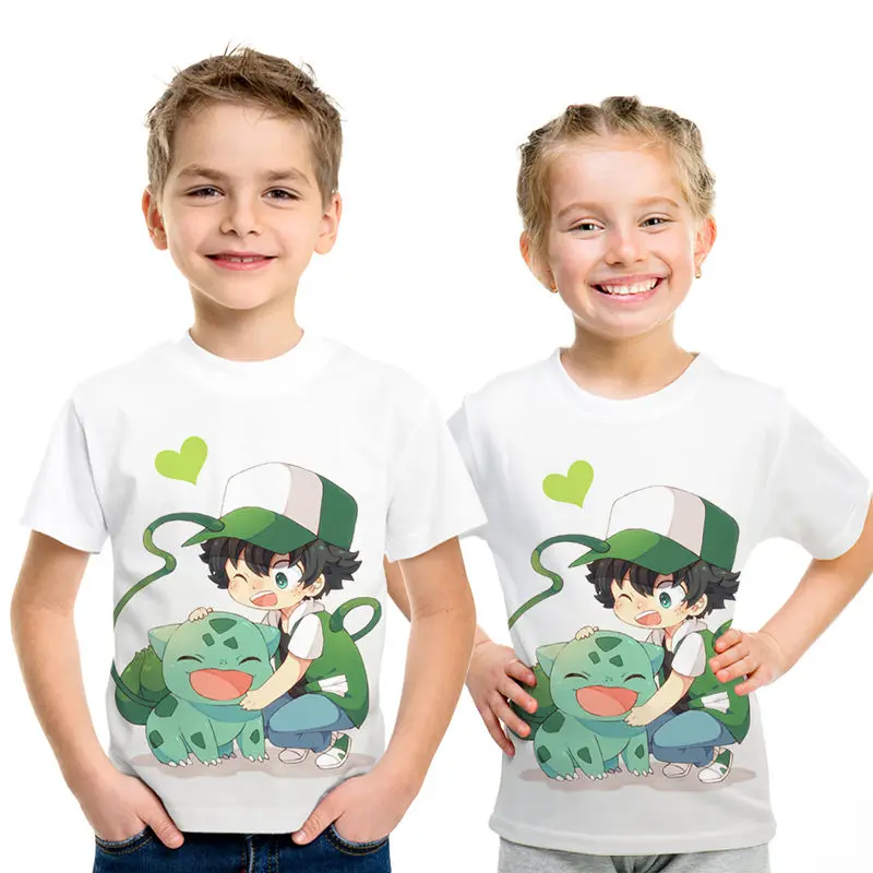 

New 2019 Boys & Girls T-shirts 3D printing turtle Short-sleeved T-shirts Printing Children's cartoons Children's white clothing