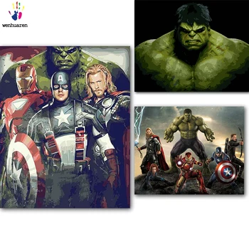 

DIY colorings pictures by numbers with colors Captain America painting drawing painting by numbers framed Home