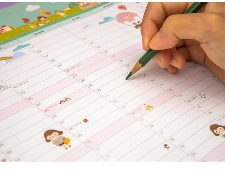 365 дней My Mint Plan paper 600*430 мм классный календарь обои 1 лист