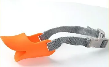 Orange Силиконовая намордник для собак, регулируемая намордка для собак, милая утка, защита от укусов, лай для собак - Цвет: Orange