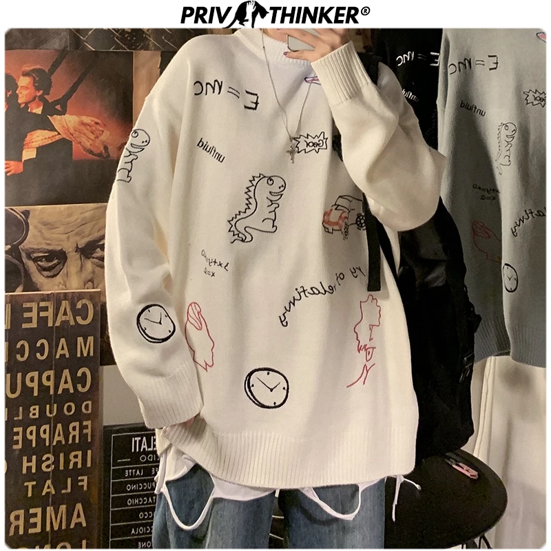 Privathinker2020 осенне зимний мужской пуловер Повседневные свитера вязаный корейский