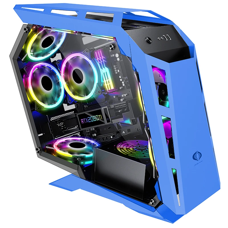 Синий Micro-ATX Mohterboard DIY Вентилятор Кулер Настольный чехол под заказ Mide Tower игровой чехол для компьютера s - Цвет: Синий