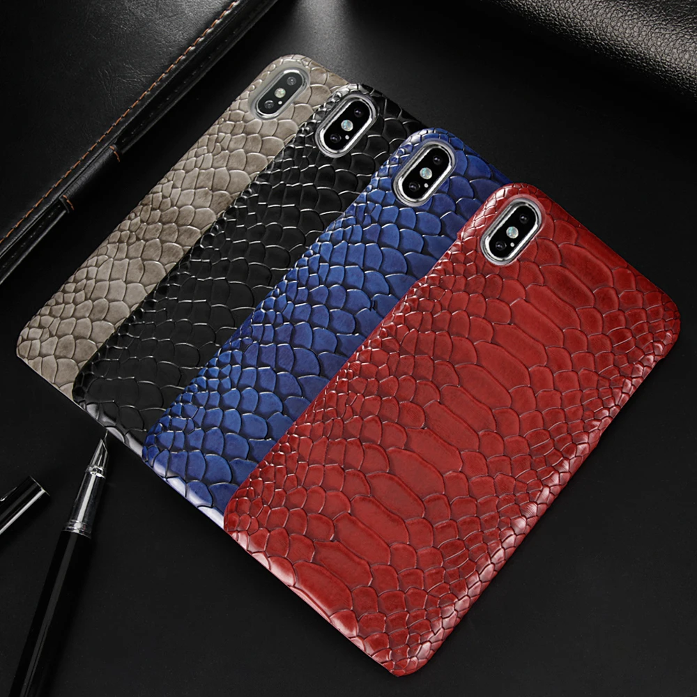 

Likike Snakeskin Pattern Luxury Leather Phone Case for Apple IPhone 6 6S 7 8 Plus Cover for IPhone X XS Max XR Fashion Business