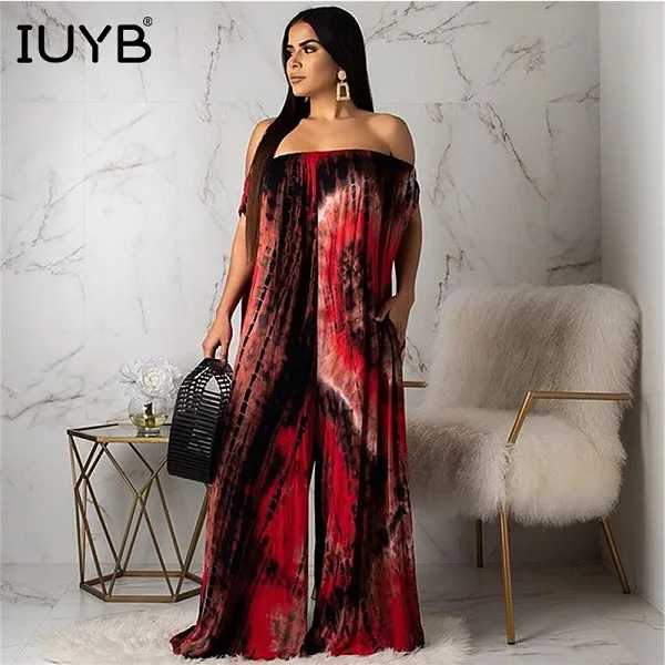 IUYB Горячая модная популярная Сексуальная женская 2 цвета jumpuit Сексуальная Женская прямая slash Шея специальная длина пола комбинезоны KM1255 - Цвет: black red