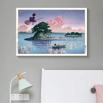 

Kiki's Delivery Service Studio Ghibli Movie Canvas Poster Home Wall Decor UnFrame