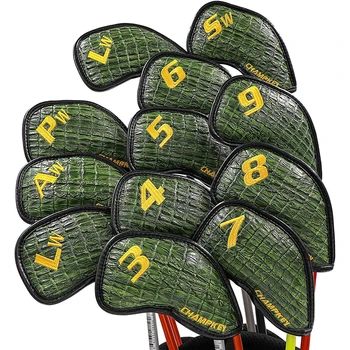 

12pcs Durable Golf Head Cover Accessories Putter Practical PU Leather Club Outdoor Sports Gift Number Tags Universal Waterproof