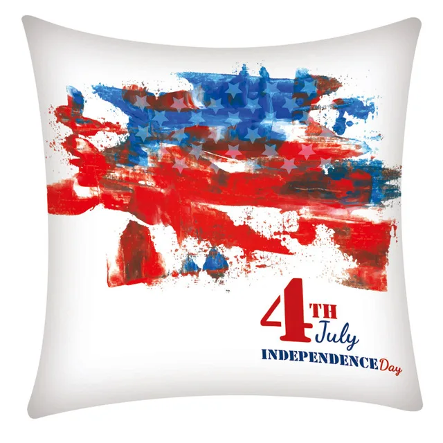 American Flag Square Polyester Cushion Cover Home Bedroom Hotel Car Decoration Cushion Cover Wedding Personality Gift 45x45cm  .