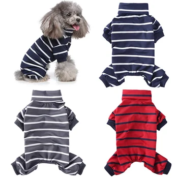 

Black Striped Pet Dog Clothes Dog Jumpsuit Pajamas Dog Coats Polyester Dog Clothing For Chihuahua Puppy Coat Pet Apparel