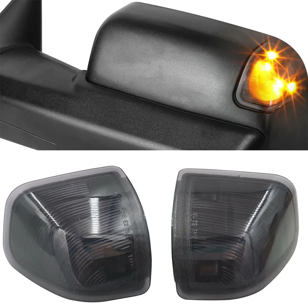 1 Pair Front Mirror Turn Signal Light Smoke Lens Amber LED Side Mirror Turn Signal Lights For