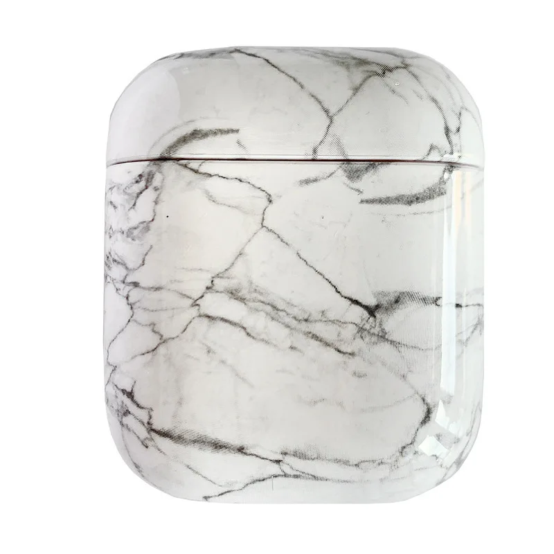 Модный парный чехол для Apple AirPods 2 Наушники Мраморный Узор Жесткий ПК коробка