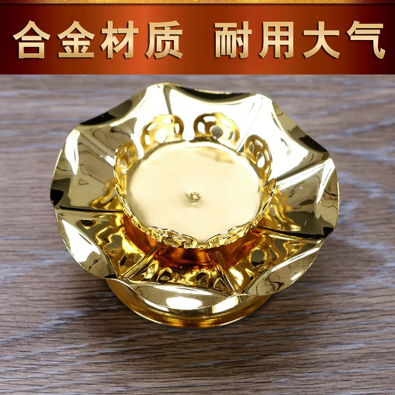Stand Candle Holder Glass Mold Vintage Romantic Metal Pillar Candlestick Theelichthouder Lotus Gold Home Table Decoration KK60ZT