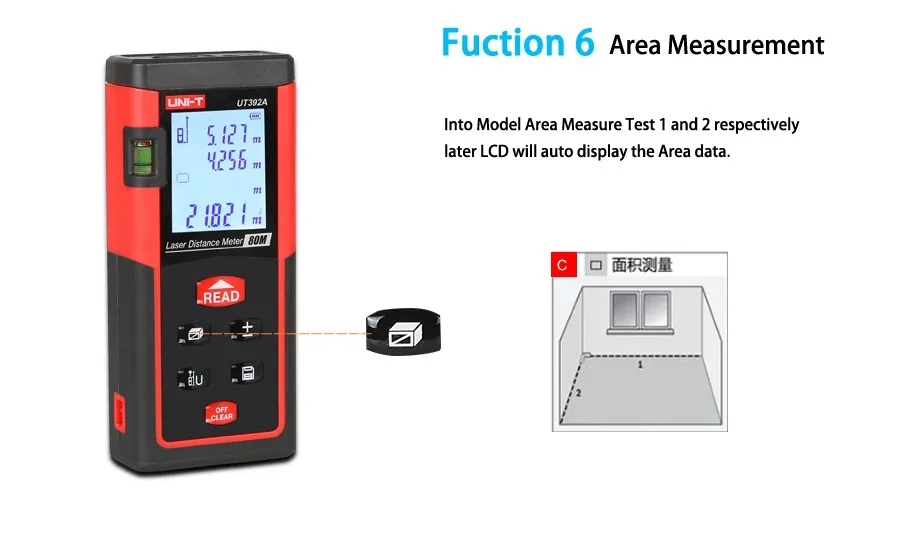 UNI-T UT393A лазерный дальномер 120 м двойной уровень пузырьковый дальномер цифровой лазерный дальномер Trena лазерный измерительный инструмент