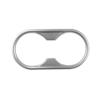 

Car Chrome ABS Water Cup Holder Panel Cover Trim Frame for -A5 2018-2019 A4 B9 2017-2019