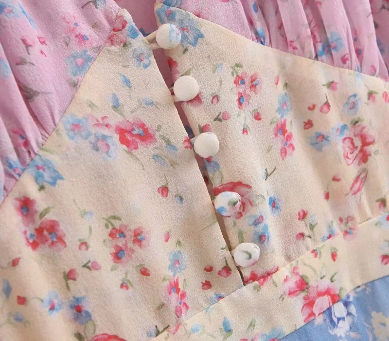 Винтажное женское платье в богемном стиле с цветочным принтом и оборками, vestidos de fiesta de noche, мини-платье