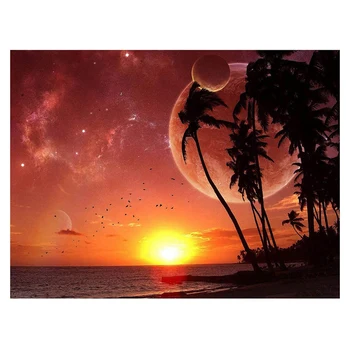 

Diamond Painting Kit for Adults Diamond Art Kit,Paint with Diamonds Embroidery Painting Cross Stitch -Beach Coconut Tree