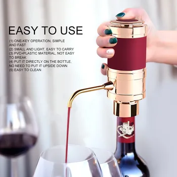 

Party Instant Automatic Decanter Bar Tools With Spout Bottle Breather Electric Wine Aerator Easy Clean Dispenser Pump Portable