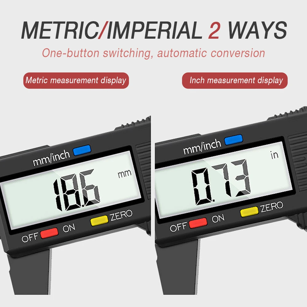 O.M.Y 1pcs Measuring Tool 0-150mm 6 Inch Plastic LCD Electronic Digital Carbon Fiber Vernier Caliper Rule Gauge Micrometer O.M.Y 1pcs Measuring Tool 0-150mm 6 Inch Plastic LCD Electronic Digital Carbon Fiber Vernier Caliper Rule Gauge Micrometer