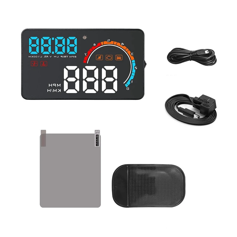 

4 Inch Car HUD Head-Up Display OBD2 EML327 Dashboard Speedometer Projector Speed Warning D2500
