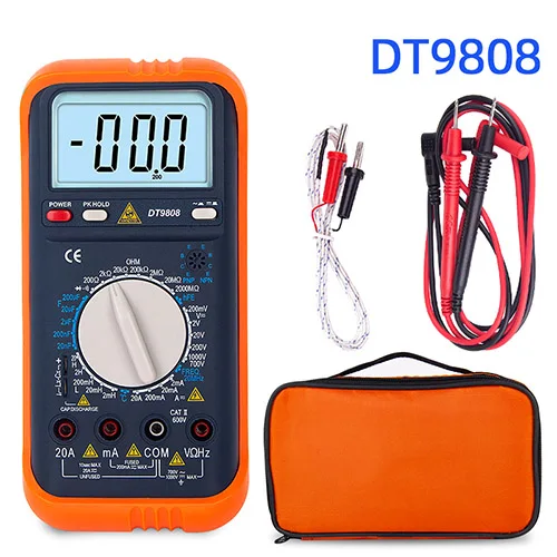 DT9808 HONEYTEK Профессиональный Цифровой Мультиметр Lcr измеритель непрерывности тест измеритель емкости AC/DC напряжение тока тестер er мультиметр - Цвет: DT9808