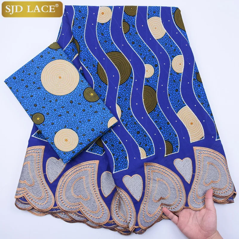 SJD кружево высокого качества африканская кружевная ткань с камнями восковая кружевная вышивка нигерийская кружевная ткань для свадебного шитья одежды A1810 - Цвет: As picture